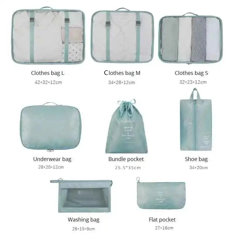 8 Set Packing Cubes Luggage Organizers for Travel