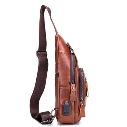 Leather Crossbody Chest Bag